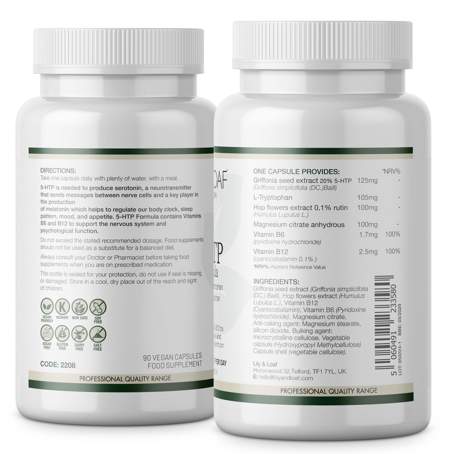 5 HTP with L-Tryptophan nutritional profile