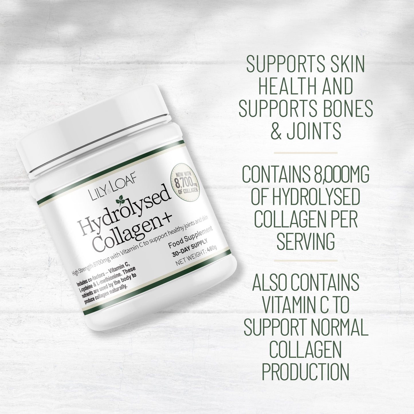 Hydrolysed Collagen + 8,700mg High Strength