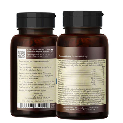 Ingredient label of Nature's Sunshine Vitamin B Complex