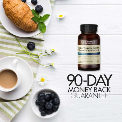 Super Supplemental Vitamins and Minerals 90 day money back guarantee