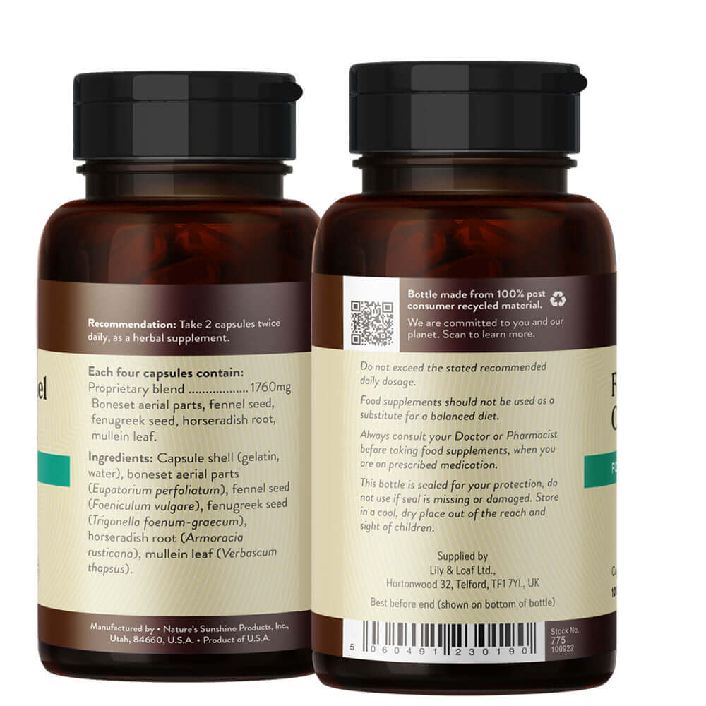 Fenugreek & Fennel Combination label information