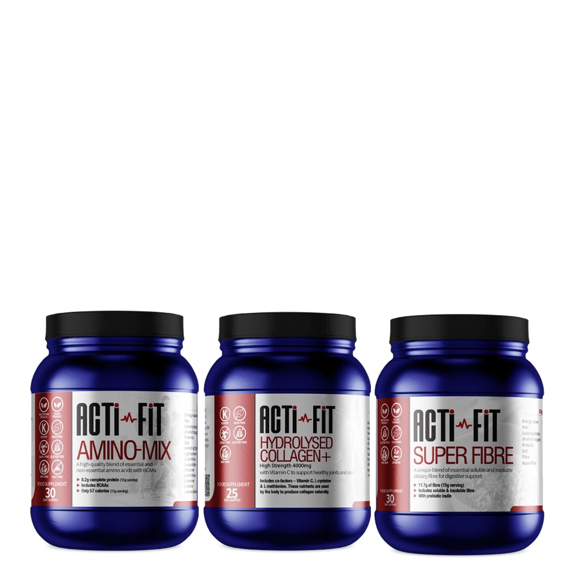 Three Acti-Fit Products make up the low impact bundle front