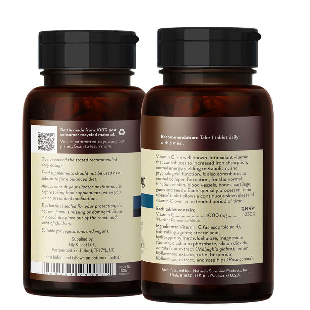 Vitamin C 1000mg label information