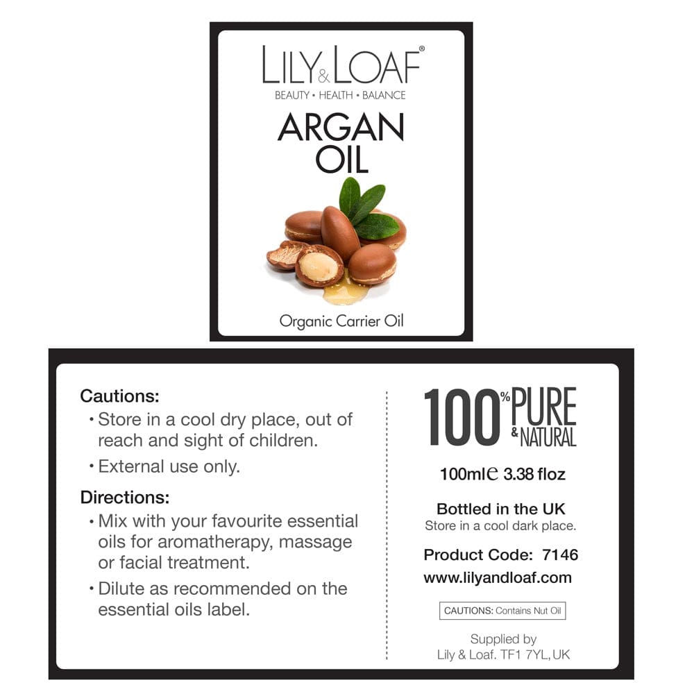 Lily and Loaf - Argan Organic Carrier Oil (100ml) - Carrier Oil