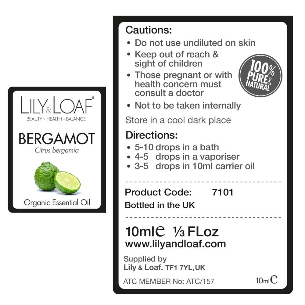 Lily and Loaf - Bergamot Organic Essential Oil (10ml) - Essential Oil