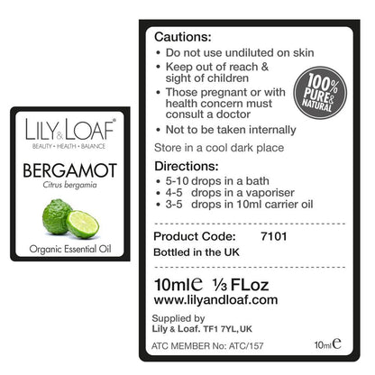 Lily and Loaf - Bergamot Organic Essential Oil (10ml) - Essential Oil