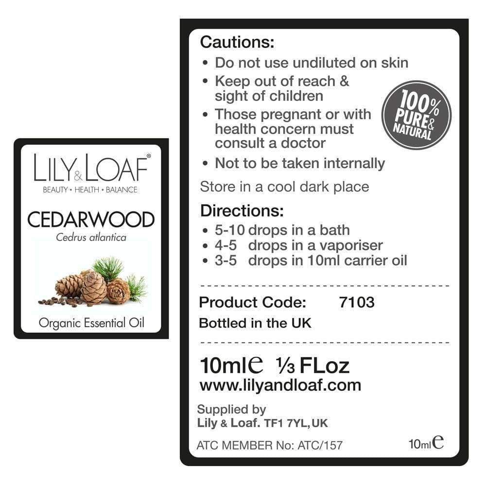 Lily & Loaf - Cedarwood Atlas Organic Essential Oil 10ml - Essential Oil