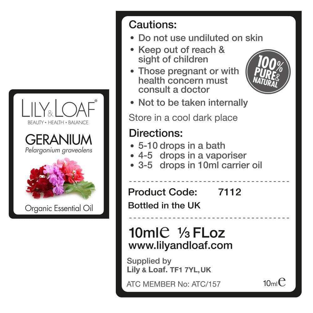 Lily & Loaf - Geranium 10ml (Organic) - Essential Oil