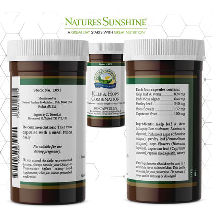 Nature’s Sunshine - Kelp and Hops Combination (100 Capsules) - Capsule