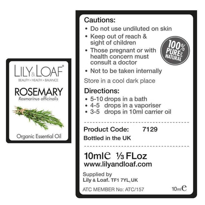 Lily & Loaf - Rosemary 10ml (Organic) - Essential Oil