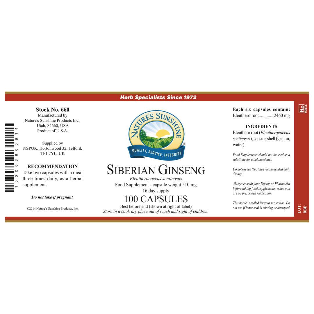 Natures Sunshine - Siberian Ginseng (100 Capsules) - Capsule