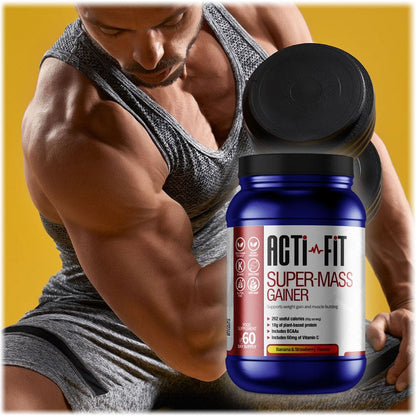 Acti-Fit - Super-Mass Gainer - Strawberry & Banana - Powder